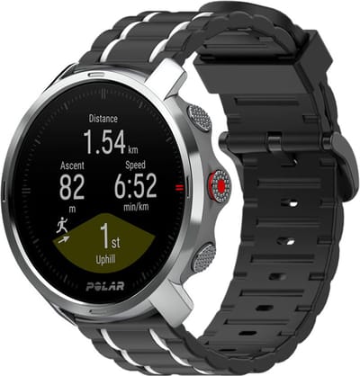 Strap-it Sport gesp bandje - geschikt voor Polar Grit X / Grit X Pro / Vantage M / M2 / M3 / V3 - zwart/wit