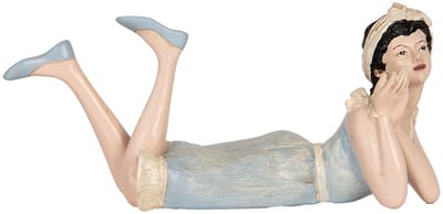 Clayre & Eef Decoratie Beeld Vrouw 26x12x9 cm Beige Kunststof