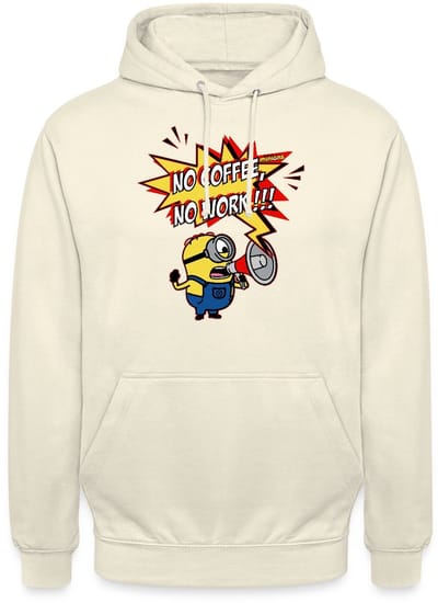 Minions Met Megafoon No Coffee No Work!!! Hoodie Unisex