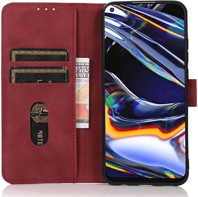 KHAZNEH Oppo Reno 10 / 10 Pro Hoesje Retro Wallet Book Case Rood