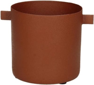 HD Collection Bloempot Nina - Metaal - Bruin - 10 x 12 x 9 cm (BxHxD)