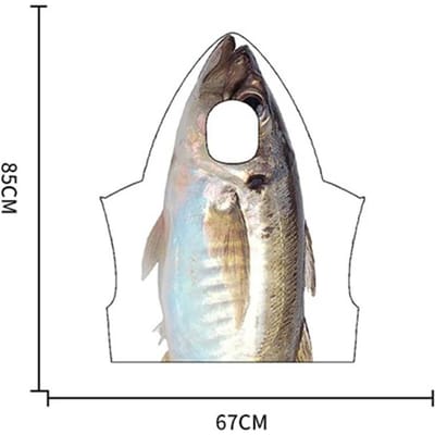 Costume de Poisson de Carnaval Tenue de Fête Alimentaire Thons Bamin Déguisement Porter Pourim Requin Spectacle de Scène Vêtements Animal Marin One Size gray