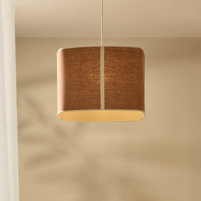 MARKET SET Hanglamp Dolce, kurkbruin, linnen, E27