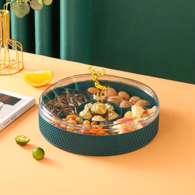 Nieuwjaarsgeschenkdoos Snoepschaal Snack Woonkamer Gedroogd Fruit Nieuwjaarsdoos Nieuwjaarsartikelen Transparant Huishouden Snoep Verdeelschotel . brown
