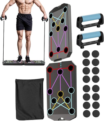 Kracht Trainingsbord - Fitness Hulpmiddel - Bovenlichaam Trainen - Kleurgecodeerd Systeem - Opvouwbaar Ontwerp - Zwart