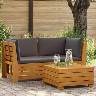 vidaXL - Tuin - loungeset - 2 - st - Massief - Acacia - Hout - Bruin