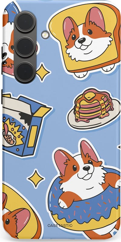 Casetastic Hoesje Geschikt voor Samsung S24 Plus - Stijlvolle Beschermende Duo-layer Case - Hondenfeest Ontbijt