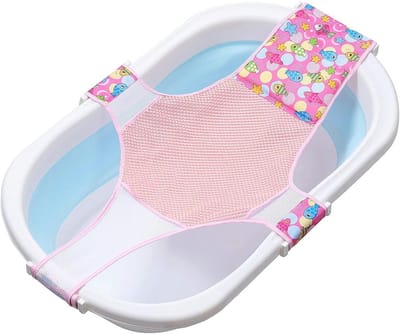 Baby badkuip zitje voor pasgeboren, anti-slip en veilig voor douche en zwembad (roze)