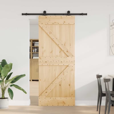 vidaXL - Schuifdeur - NARVIK - 85 - x - 210 - cm - (152,5 - cm) - Naturel - en - Zwart