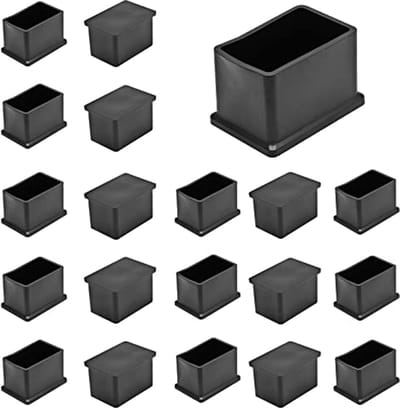 20 Stuks Vloerbeschermers voor Stoelen en Tafels - Rechthoekige PVC Caps