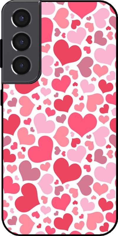 Smartphonica Telefoonhoesje Geschikt voor Samsung Galaxy S22 met Hartjes Print - Hearts Design TPU Backcover Case - Kinder Hoesje met Hartjes Design geschikt voor Samsung Galaxy S22