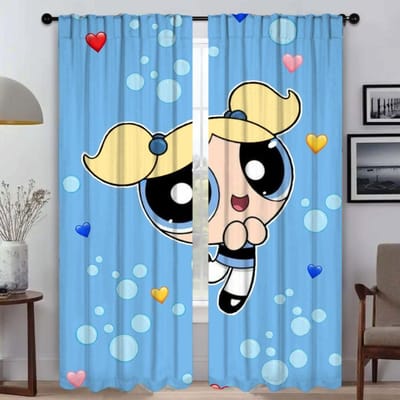 Elegante Kamergordijnen voor Camera The Powerpuff Girls Home Interieurgordijnen 2 Stuks Verduisteringsgordijn Scheidingsschermen Woonkamer W50xH70cmx2pcs-CL