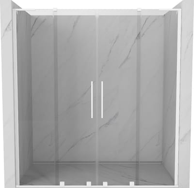 Mexen Velar L Duo schuifdouchedeur 170 , transparant, wit - 871-170-003-02-20