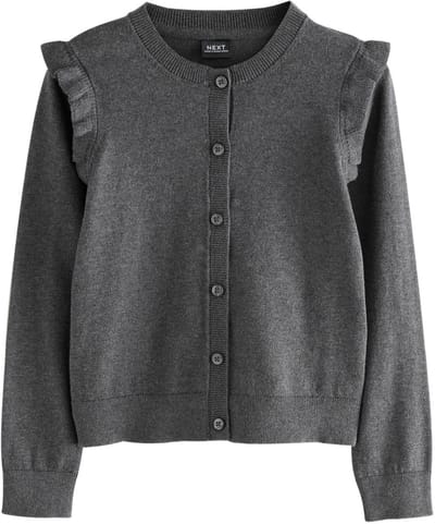 Next - Meisjes - Katoenrijk jersey schoolvest met ruches op de schouders - Grijs