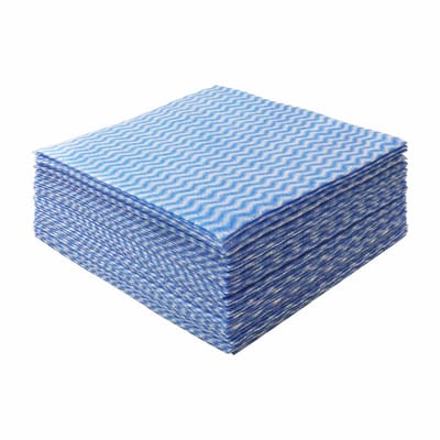 Herbruikbare blauwe lavetten en wegwerpdoeken, set van 100 stuks. Duurzaam en absorberend, te gebruiken in keuken, badkamer, auto en meer.
