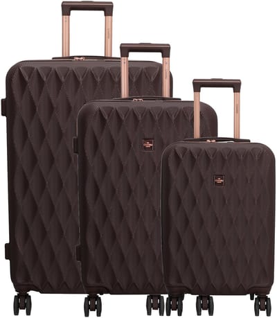 Charm London Honey Koffer 20-24-28 Inch - Kofferset - TSA Slot - Travel - Reizen - Hardcase - Donkerbruin