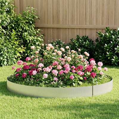 vidaXL - Gazonrand - 5 - m - x - 10 - cm - Gegalvaniseerd - staal - zilver
