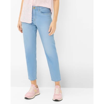 Brax Dames Jeans  Style CAROLA S USED BLEACHED BLUE, denim lichtblauw, maat 36L
