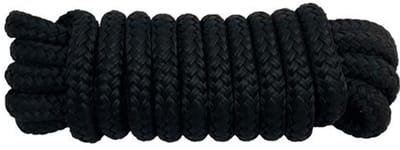 Hollex Fenderlijn PP 16 gevlochten zwart 8 mm 1,5 m met oog, set van 2 om stootwiel of fender vast te maken - set van 2