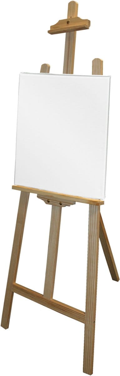 Benson houten schildersezel 140 cm met canvas doek 42 x 60 cm - Schilderijen maken