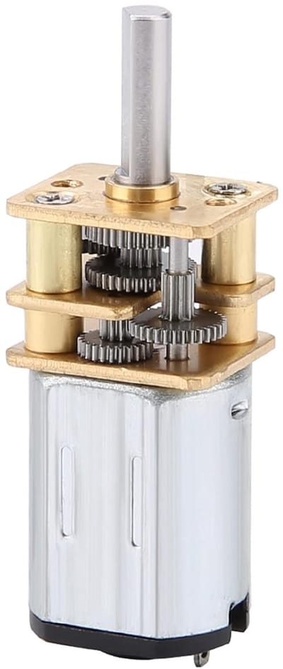Gelijkstroom Motor - Motor met Tandwielen - Robotica Projecten - Metalen Versnellingsbak - D-Type As - Zilver