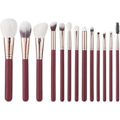 Luxe Bourgondische Handvat Geitenhaar Make-up Kwastenset Professionele Make-up Kwasten Voor Gladde Applicatie En Een Vlekkeloze Make-up Look white