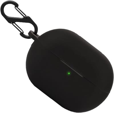 Schokbestendige Silicone Hoes voor Draadloze Oordopjes, Beschermende Case met Sleutelhanger (Zwart)