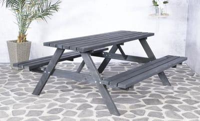 SenS-Line Julia picknicktafel / picknickbank - Grenenhout - Zwart