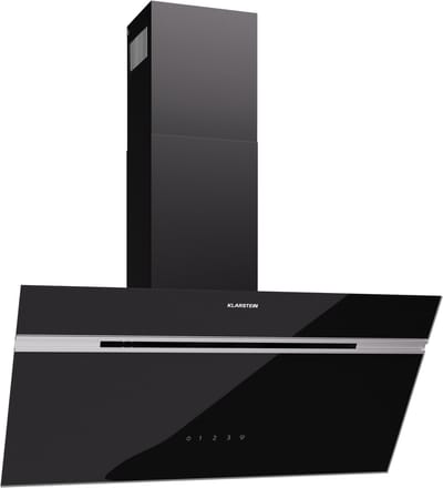 Klarstein Afzuigkap Alina 80cm Afzuigkap, 615 m³/h Luchtstroom, A-Energie-efficiëntie, touchbediening, LED-verlichting, Stil 69 dB, Afvoer & Recirculatie, Zwart - 120 cm - voor Keuken - Energiezuinig - Dampkap - Wasemkap