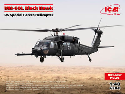 ICM Modelbouwpakket Militaire voertuigen - 48360 Sikorsky S-70 - MH-60L Black Hawk - Amerikaanse Special Forces Helikopter Plastic - 1:48 - Modelbouw