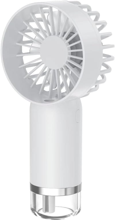 Draagbare USB-handventilator met sproeifunctie - Mini-luchtbevochtiger en koelapparaat voor om de nek - Geschikt voor gebruik buitenshuis - Lichtgewicht en oplaadbaar - Ideaal voor op reis en warm weer - Wit