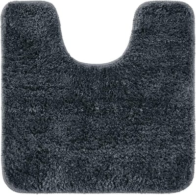 STAR&STER U-vormige Bad- & Toiletmat 45x45 cm – Donkergrijs – Antislip & Absorberend – Zachte Decoratieve Voetmat voor Badkamer & Toilet