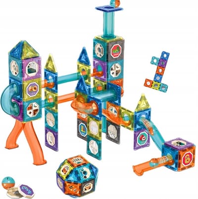 Magnetische Bouwstenen - 68 delig - Constructiespeelgoed - Magnetic Tiles - Montessori Speelgoed - Magnetische Bouwblokken - Constructie Speelgoed - Leerzame Bouwblokken - Magnetic Toys - Magnetische Tegels - Educatief - Knikkerbaan - STEM Speelgoed