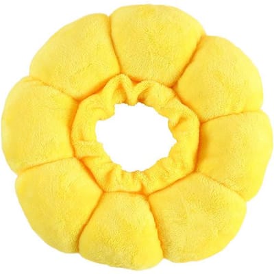 Collier pour animaux de compagnie tournesol réglable anti-morsure chirurgicale anti-léchage cicatrisation des plaies colliers de protection pour chats collier élisabéthain en peluche douce M jaune
