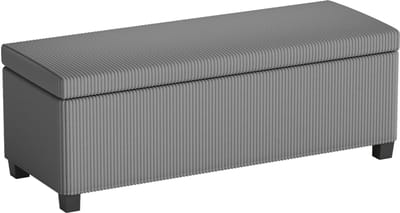Opbergbank Gevloerd 112x42x40cm Polyester Grijs Met Verbergde Opbergruimte Tot 220Kg Voor Woonkamer Slaapkamer Hal Voetenbank Bank Poef Zithocker Comfortabel Duurzaam Ademend Stijlvol Stevig Met Stalen Frame