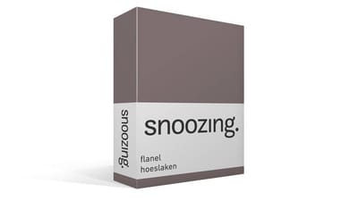 Snoozing - Flanel - Hoeslaken - Eenpersoons - 70x200 cm - Taupe
