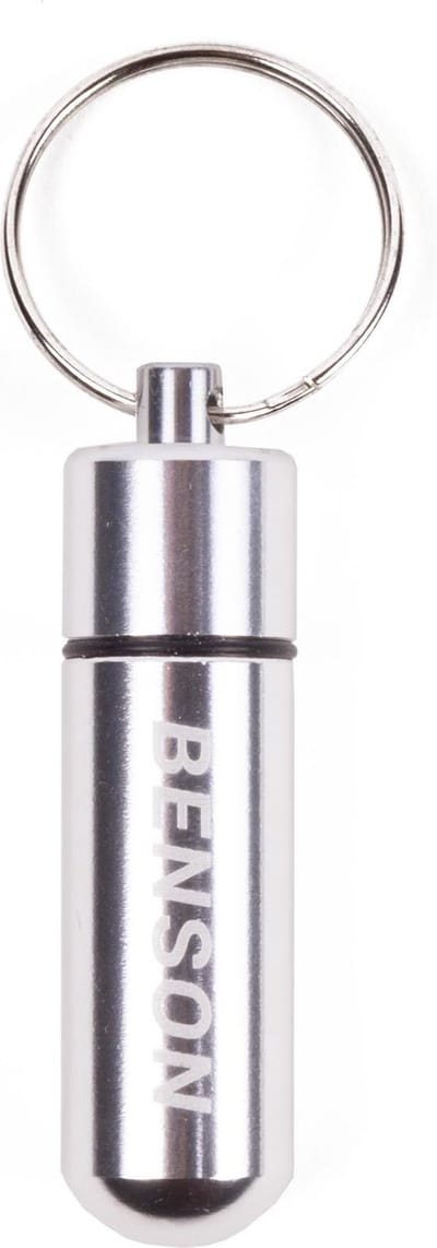 Benson Zilveren Aluminium Pillendoosje voor Aan Sleutelhanger - 52 x - Ø 14 mm