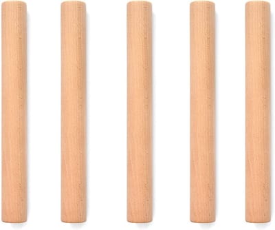 5 stuks houten deegroller, deegrol van beukenhout, beukenhouten deegroller, voor pizza, pasta, brood (bruin)