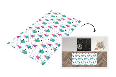 Keukenloper - Loper keuken - Patroon - IJs - Watermeloen - 120x60 cm - Keukenloper vinyl