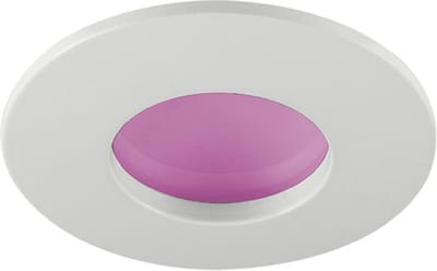 IP44 Inbouwspot Hilma met Philips HUE White and Color - spotje - Wit - rond - voor badkamer / overkapping / buiten - IP44 - GU10 - Buitendiameter: 85MM - boorgat: 70-76MM - min. Inbouwdiepte: 90MM