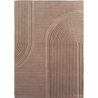 Japandi Vloerkleed Pompei - Hoogpolig - Scandinavisch Design - 3D-Effect - Beige- 80x250 CM