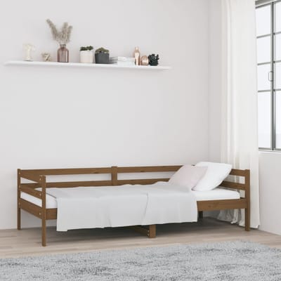 vidaXL - Slaapbank - 90x190 - cm - massief - grenenhout - honingbruin
