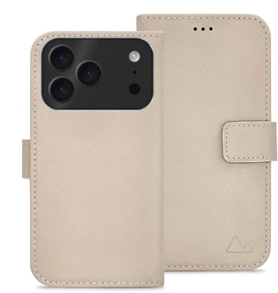 My Style Telefoonhoesje geschikt voor Apple iPhone 17 Pro Hoesje | My Style Flex Wallet Bookcase Portemonnee | Pasjeshouder voor 3 Pasjes | Telefoonhoesje voor Pinpas / OV Kaart / Rijbewijs - Warm Taupe | Taupe