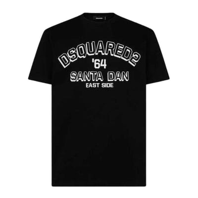 DSquared2 Heren Santa Dan 64 Premium Katoenen T-Shirt (Zwart)
