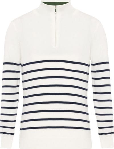 Felix Hardy Trui Met Halve Rits - Sweater - Schipperstrui Met Rits - 100% Katoen Dames Ecru - M