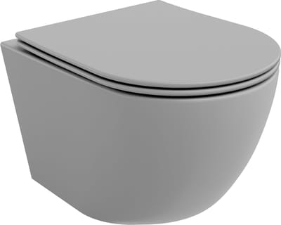 Mexen Lena wc-pot Rimless met soft-close dunne zitting, duroplast, lichtgrijs mat - 30224061