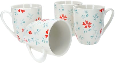 Set van 4 koffiemokken bloem turquoise Julia Ritzenhoff & Breker - 404319
