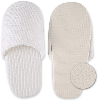 Hotelslippers van katoen "WAFFLE" – Soft & Gepolsterd – Comfortabele Slippers per Paar – Geschikt voor Hotel en Thuis