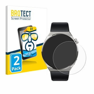 BROTECT - Screenprotector voor Huawei Watch GT 3 Pro Titanium (46mm) - Folie Beschermfolie transparant 2 Stuks