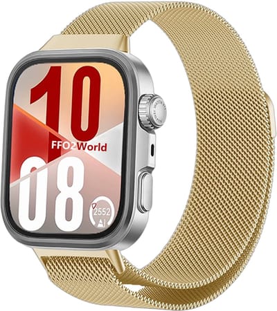 Stravo RVS Milanees bandje geschikt voor Huawei Watch Fit 5 / Watch Fit 5 Pro / Watch Fit 4 / Watch Fit 4 Pro / Watch Fit 3 - Milanese band met magneetsluiting - Goud